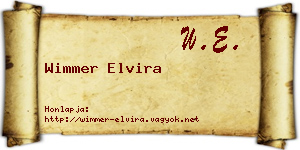 Wimmer Elvira névjegykártya